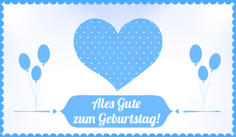 Alles Gute zum Geburtstag E-Card blau